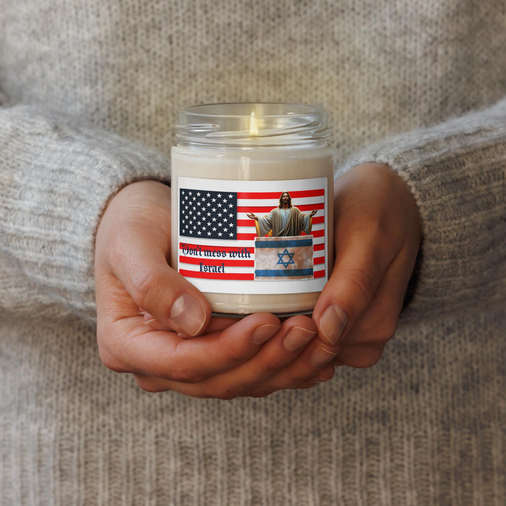 Israel & American Flag Scented Soy Candle – 9 oz | Stand With Israel Gift