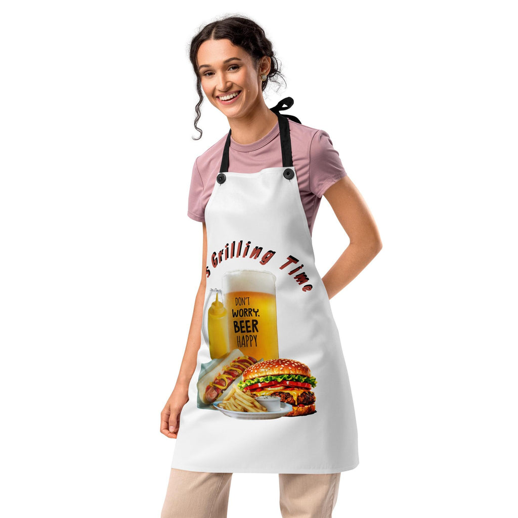 "It's Grilling Time" Apron | Funny Summer BBQ Gift for Grill Masters