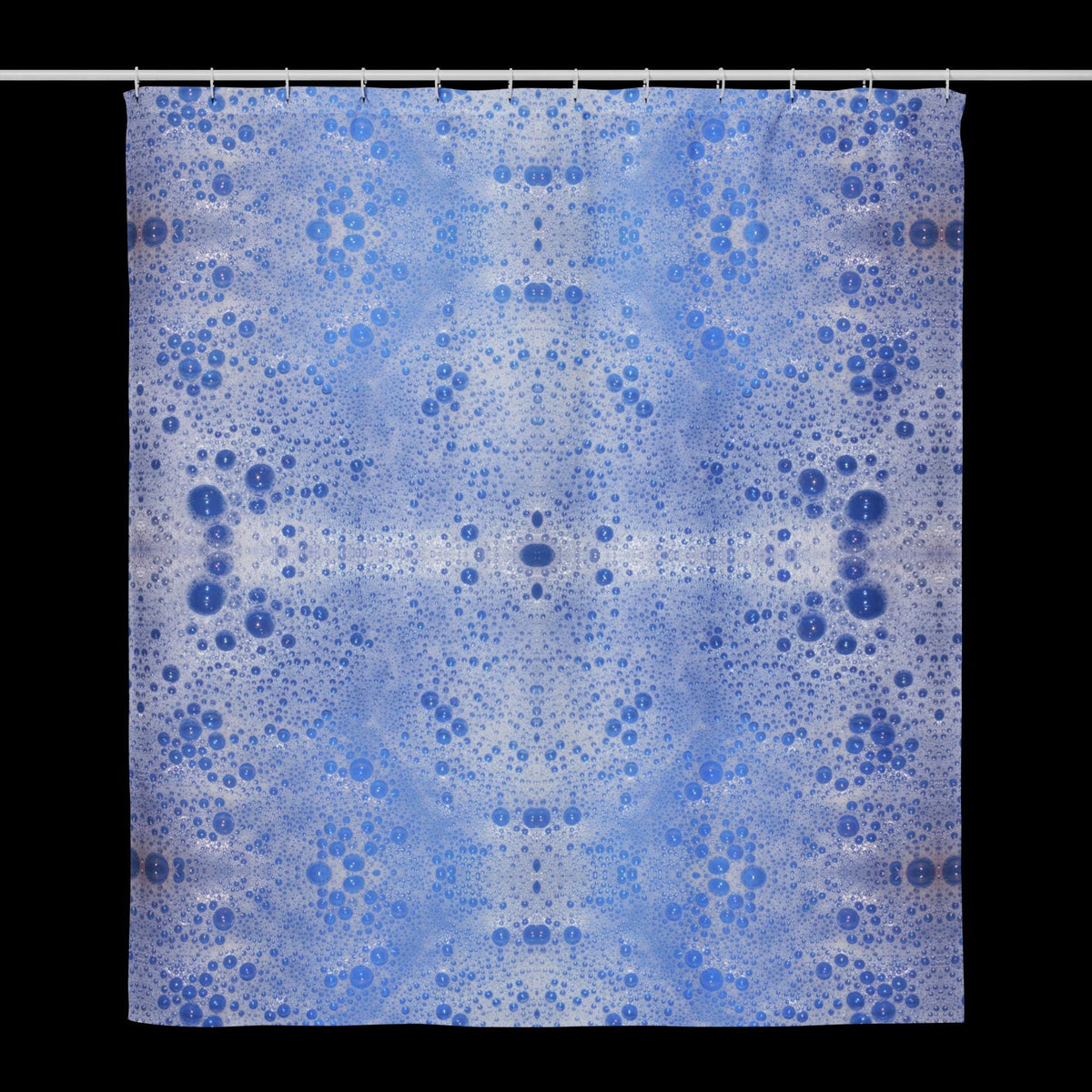 Soap Bubbles Shower Curtain – Blue Background, Unique Bathroom Gift for Her