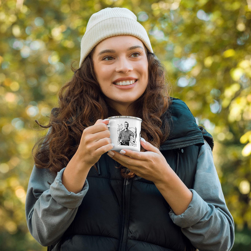 Camping Enamel Mug – 12 oz | Wildlife & Outdoor Lover Gift