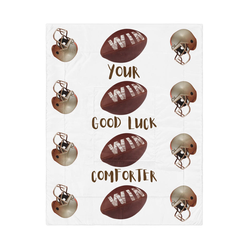 Good Luck Football Fan Twin Size Comforter – Sports Blanket Gift for Him