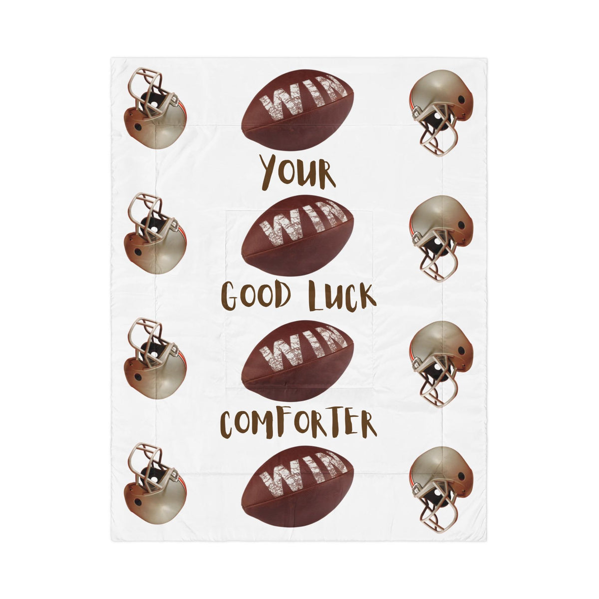 Good Luck Football Fan Twin Size Comforter – Sports Blanket Gift for Him