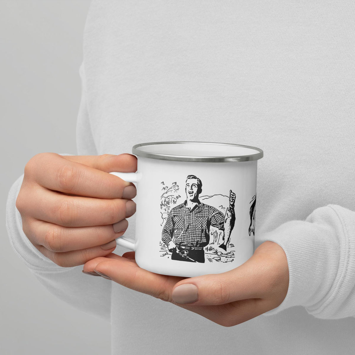 Camping Enamel Mug – 12 oz | Wildlife & Outdoor Lover Gift