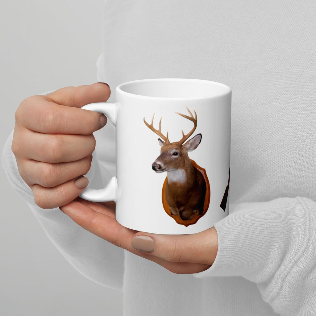 Deer Head & Hunting Rifle Ceramic Mug – 11 oz | Hunter's Gift