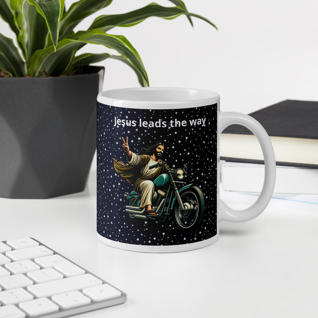 Jesus Riding Motorcycle Mug – Christian Biker Gift