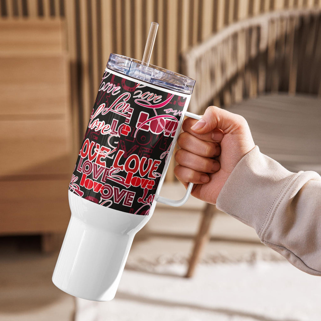 Love Words All-Over Print Travel Mug with Handle – 25 or 40 oz