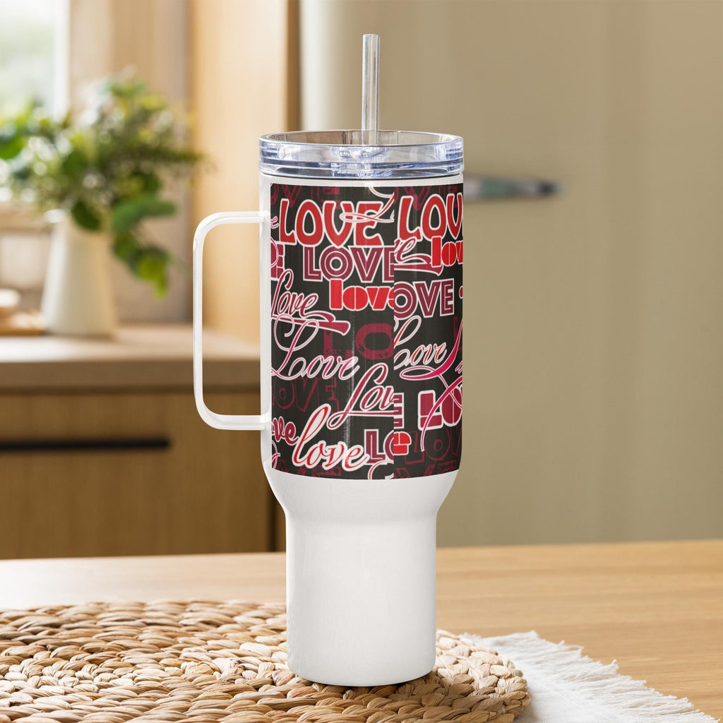 Love Words All-Over Print Travel Mug with Handle – 25 or 40 oz