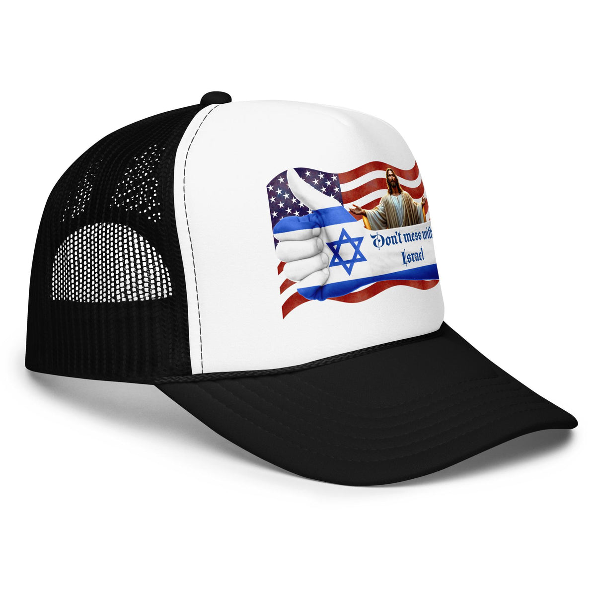 Israel Flag Foam Trucker Hat – USA Friend & Star of David | Stand With Israel Gift