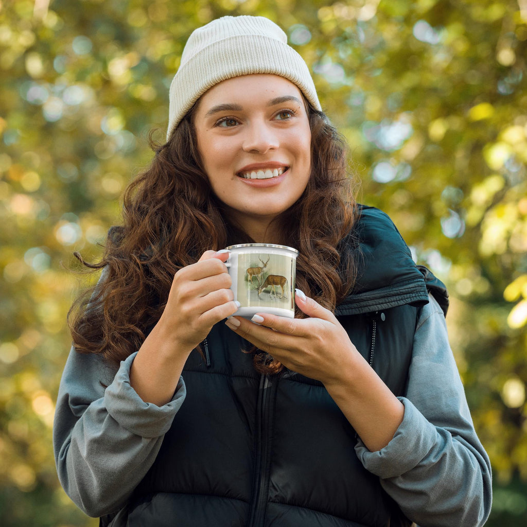 Outdoor Enamel Mug – 12 oz, Hunting, Camping & Fishing Gift