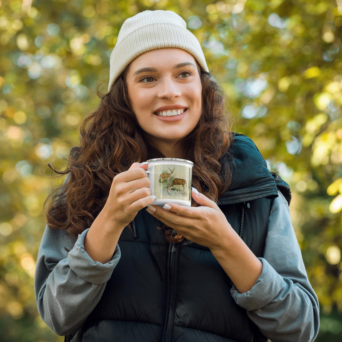 Outdoor Enamel Mug – 12 oz, Hunting, Camping & Fishing Gift