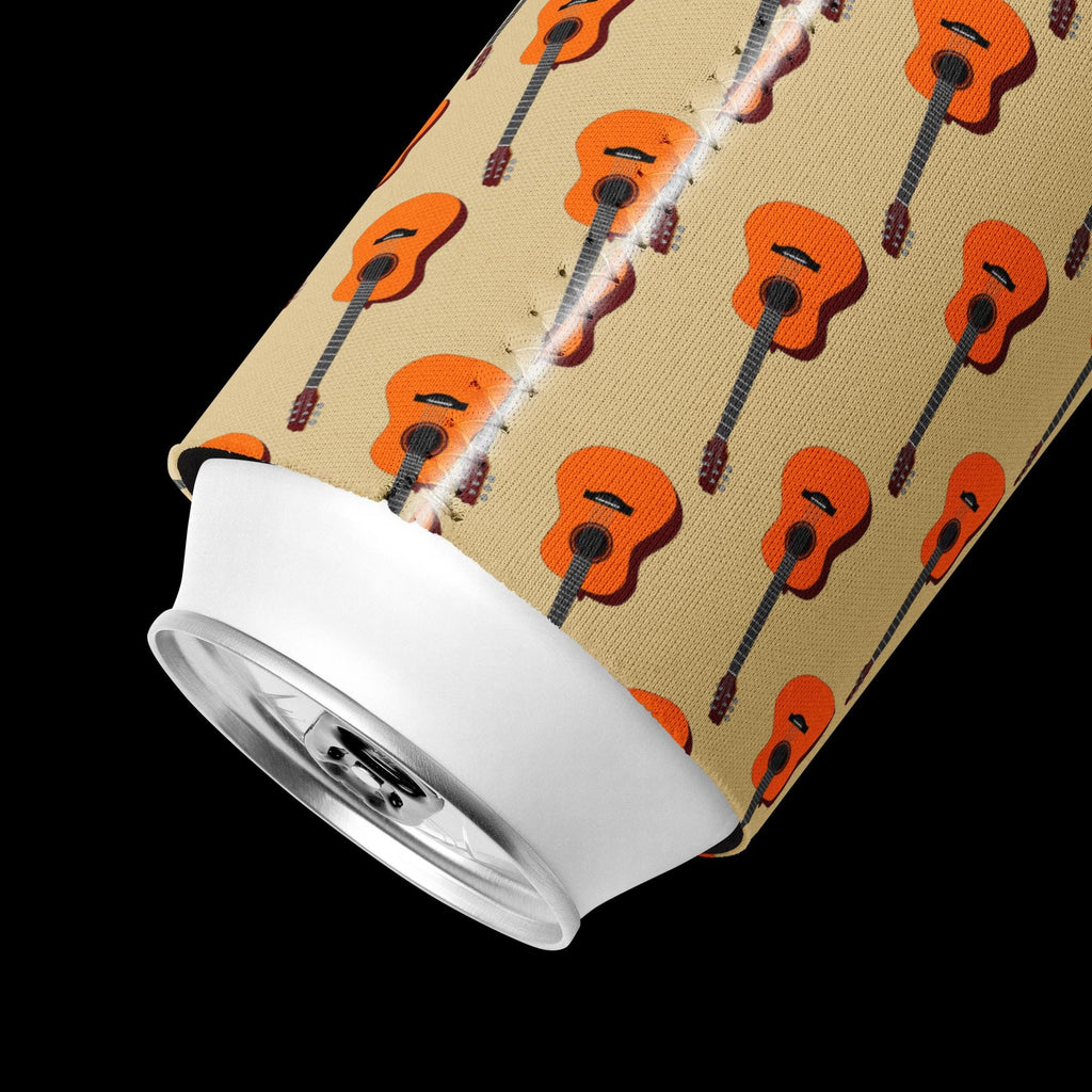Guitar Pattern Can Cooler – Neoprene, Musician Gift