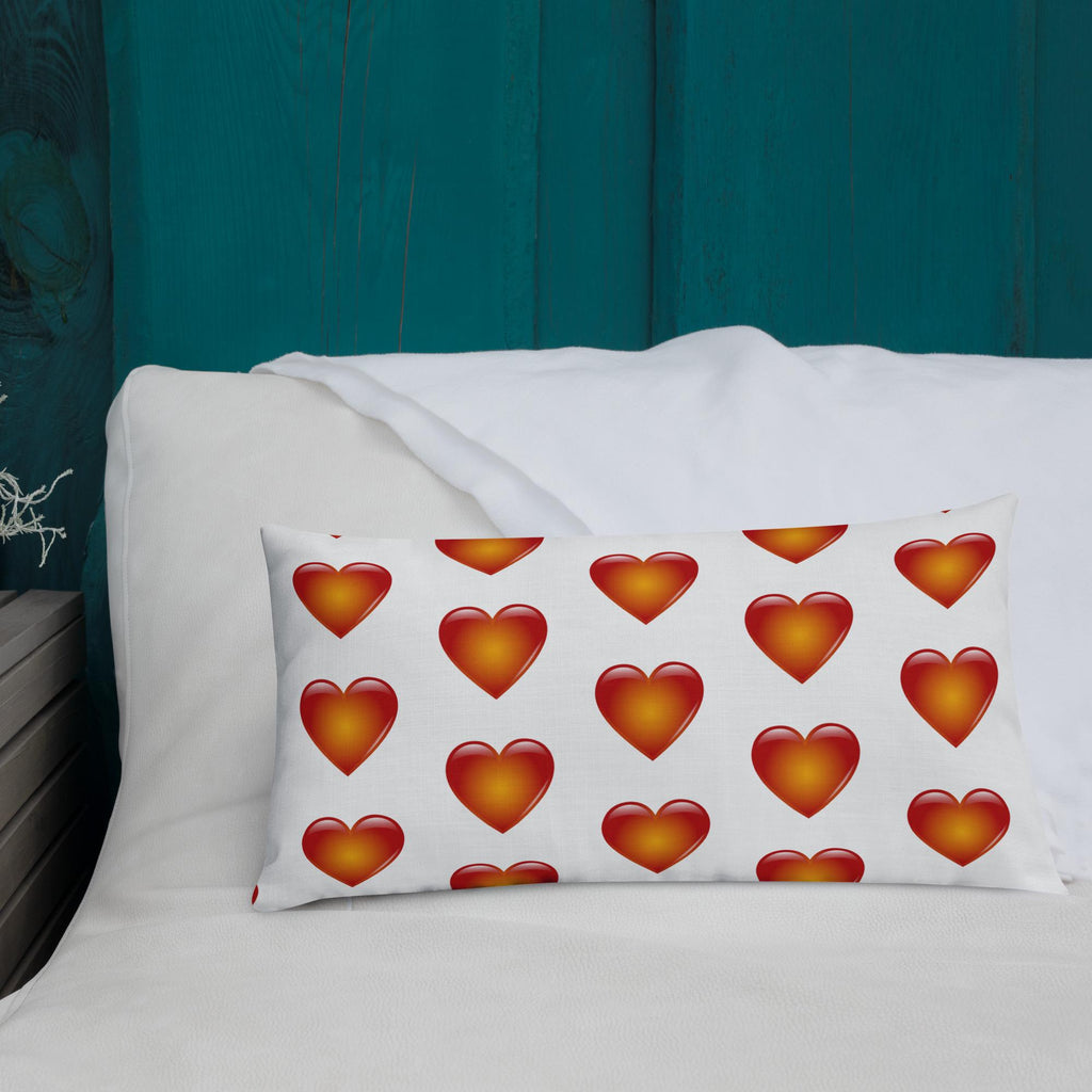Heart Pattern Pillow: Linen Feel, Machine Washable