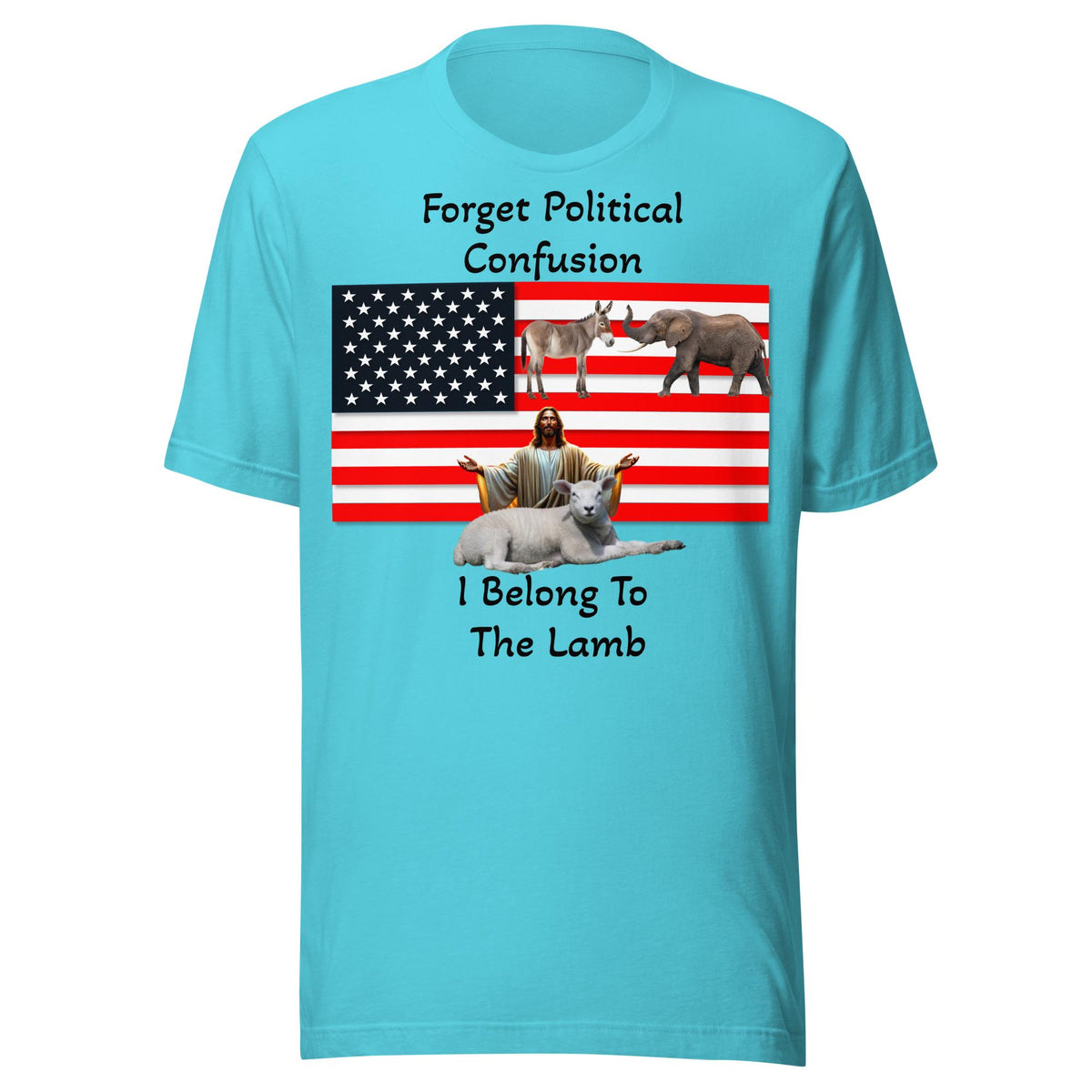 "I Belong to the Lamb" American Flag Unisex T-Shirt | Christian Faith Gift
