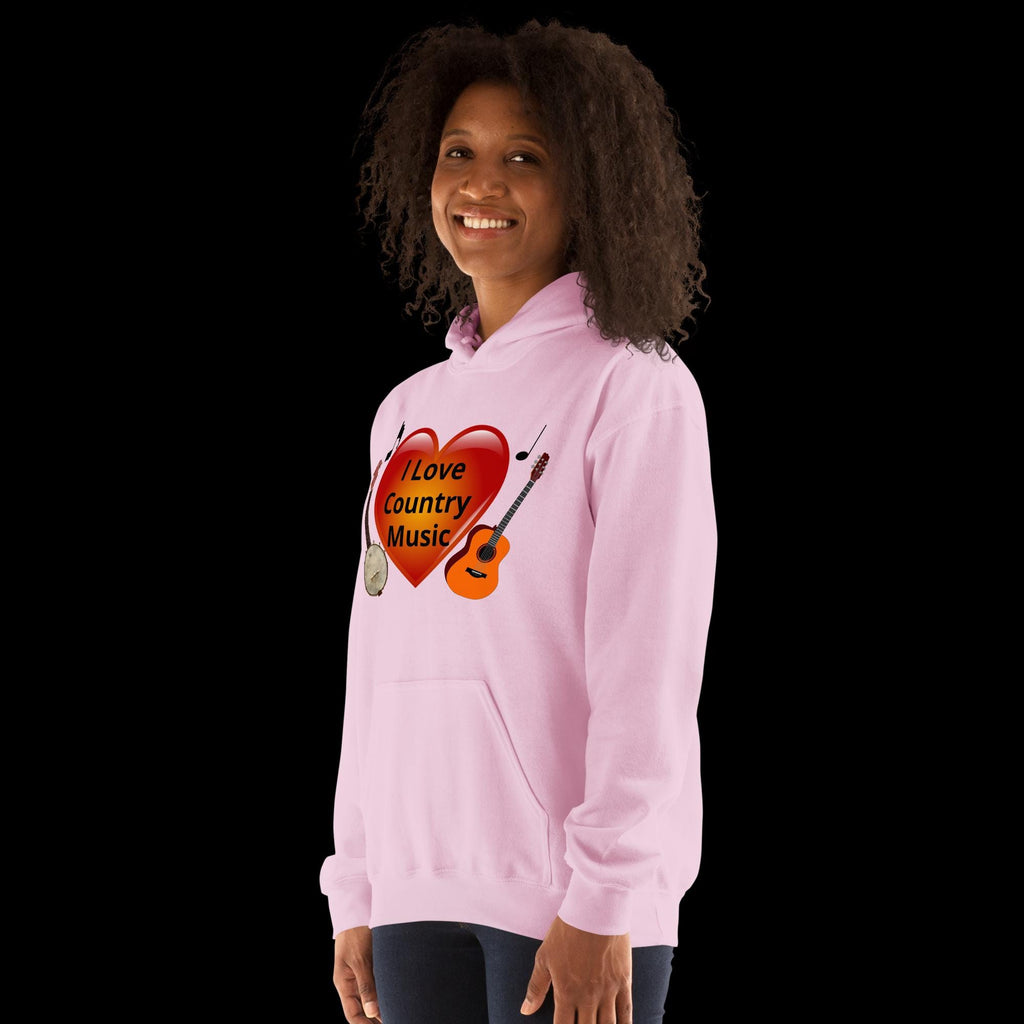 "I Love Country Music" Guitar & Banjo Unisex Hoodie | Country Music Gift