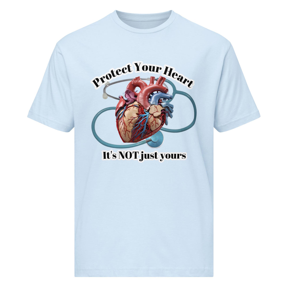 "Protect Your Heart" Anatomical Heart & Stethoscope Graphic Tee | Nurse & Doctor Gift