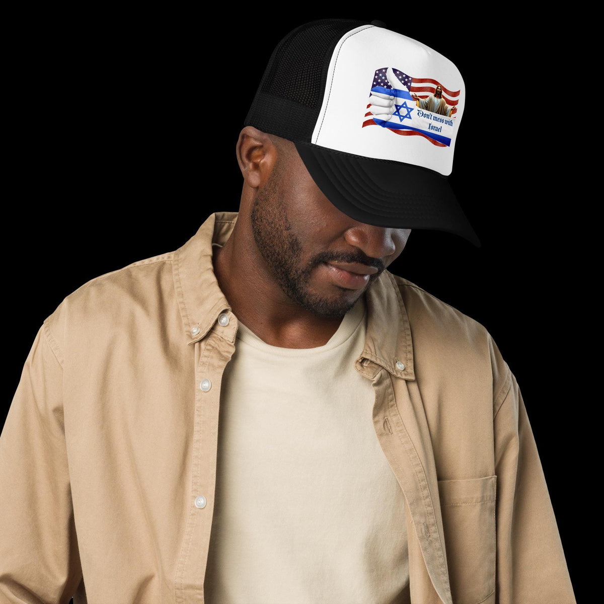 Israel Flag Foam Trucker Hat – USA Friend & Star of David | Stand With Israel Gift