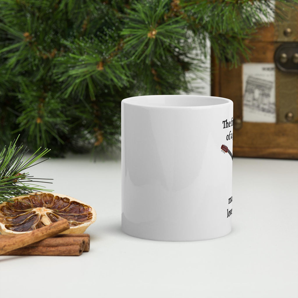 "The First Sound of a Guitar Made Me Love Music" White Glossy Mug – 11 oz | Music Lover Gift