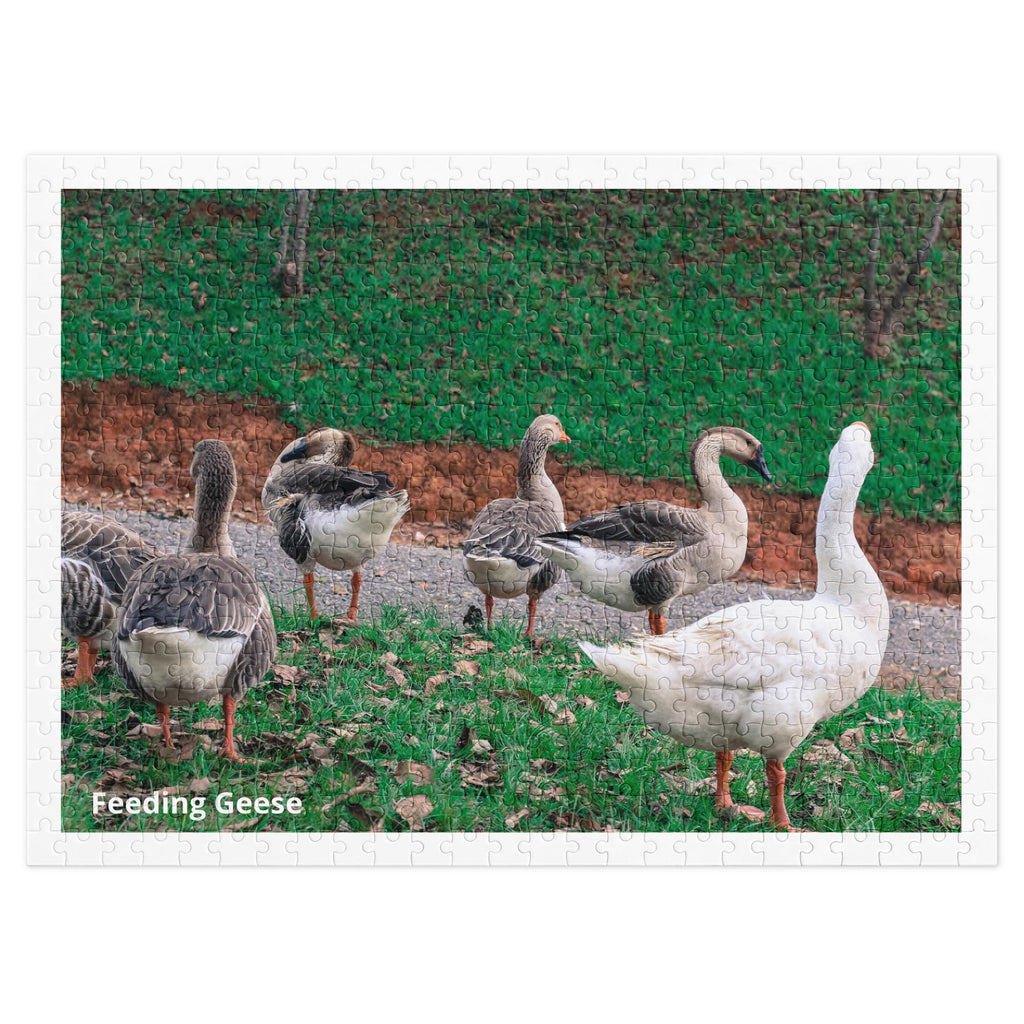 Feeding Geese 500 Piece Jigsaw Puzzle, Glossy Finish, Tin Box
