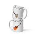 Mandolin, Guitar & Banjo Music White Glossy Mug – 11 oz | Music Lover Gift