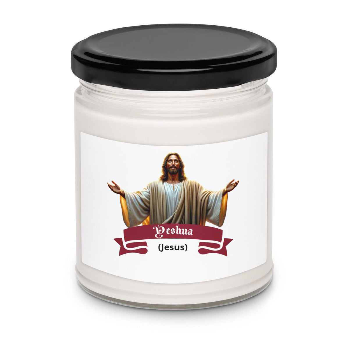 Yeshua (Jesus) Scented Soy Candle With Lid – 9 oz | Christian Gift