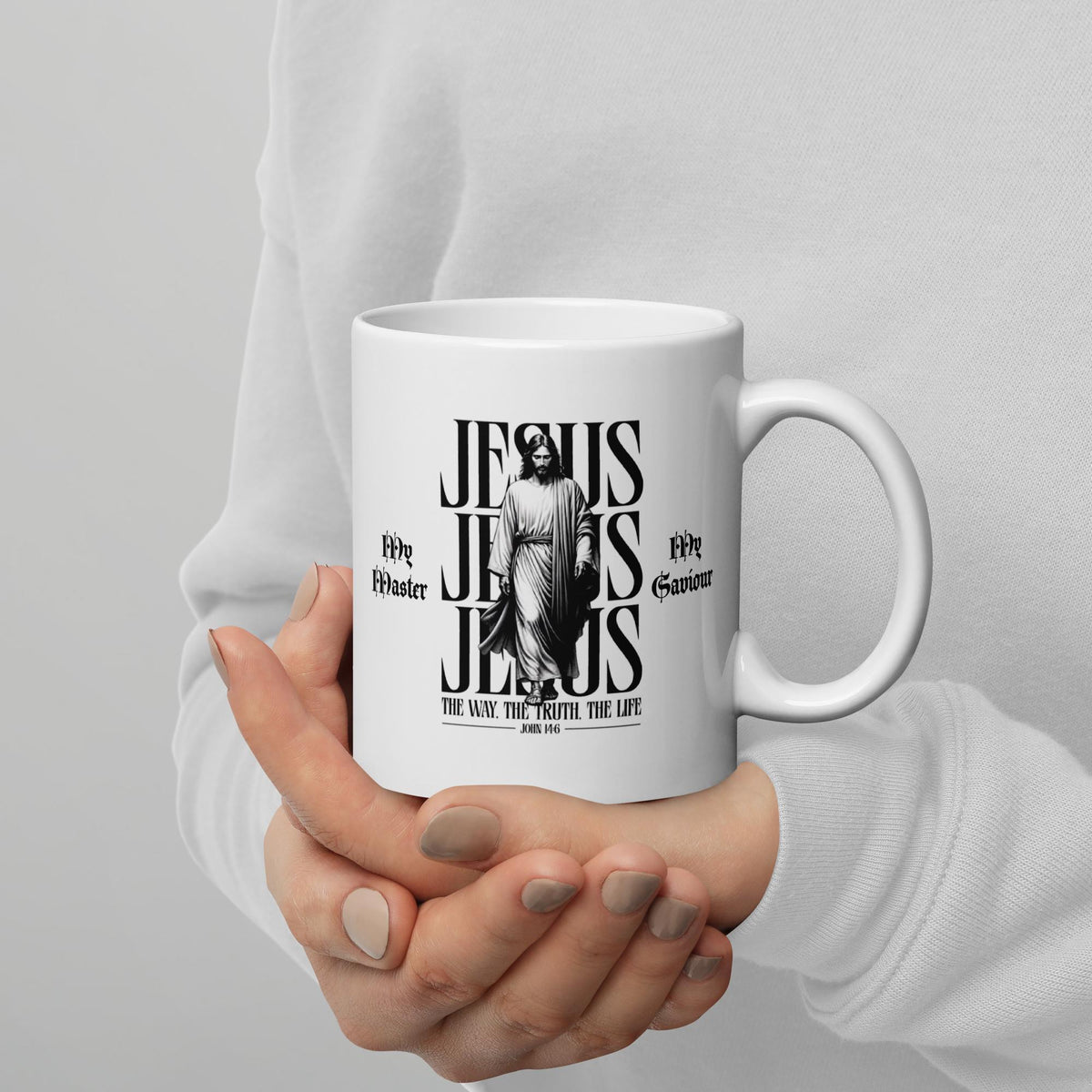 "My Master, My Saviour" Jesus Ceramic Mug – 11 oz | Christian Gift