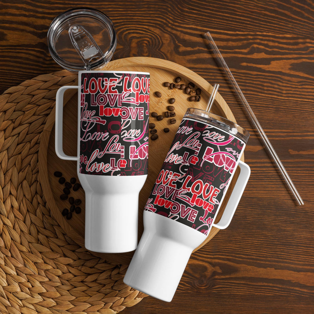 Love Words All-Over Print Travel Mug with Handle – 25 or 40 oz