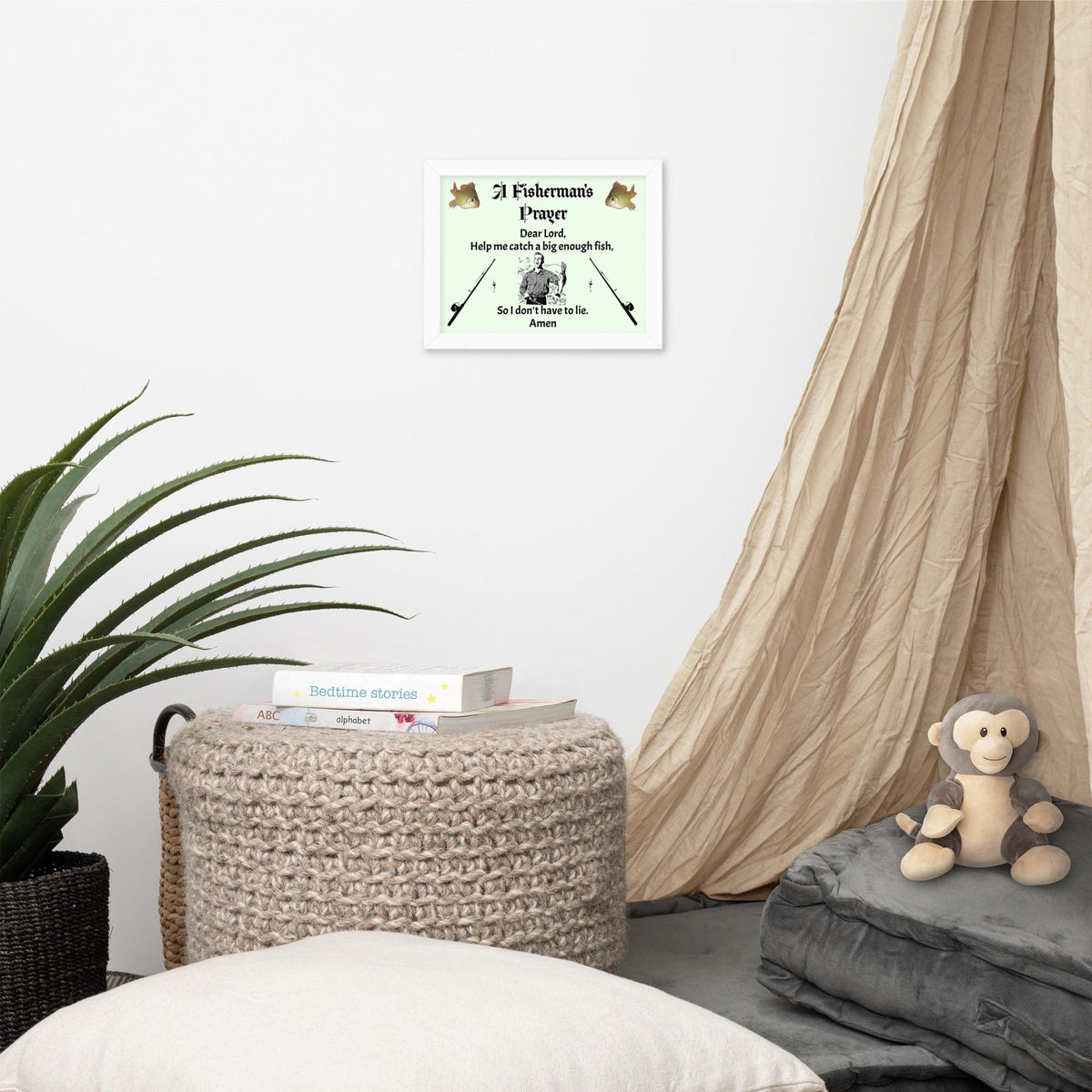 "A Fisherman's Prayer" Framed Poster – 8×10" | Fishing Wall Art Gift