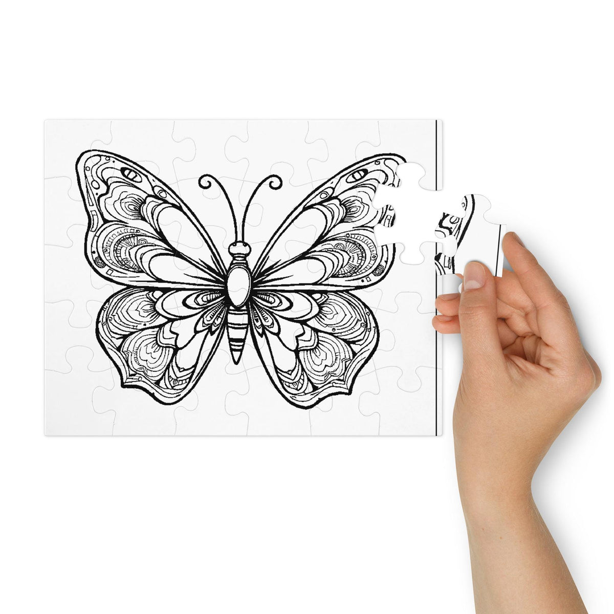 Colorable Butterfly Jigsaw Puzzle – 30 or 110 Pieces in Tin Box