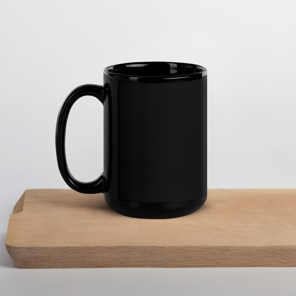 "In My Defense, I Ran Out of Coffee" Black Glossy Mug | Funny Coffee Gift