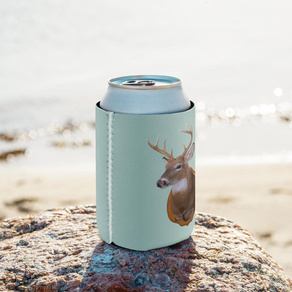 Deer Head Can Cooler – Neoprene Beverage Holder, Hunter Gift