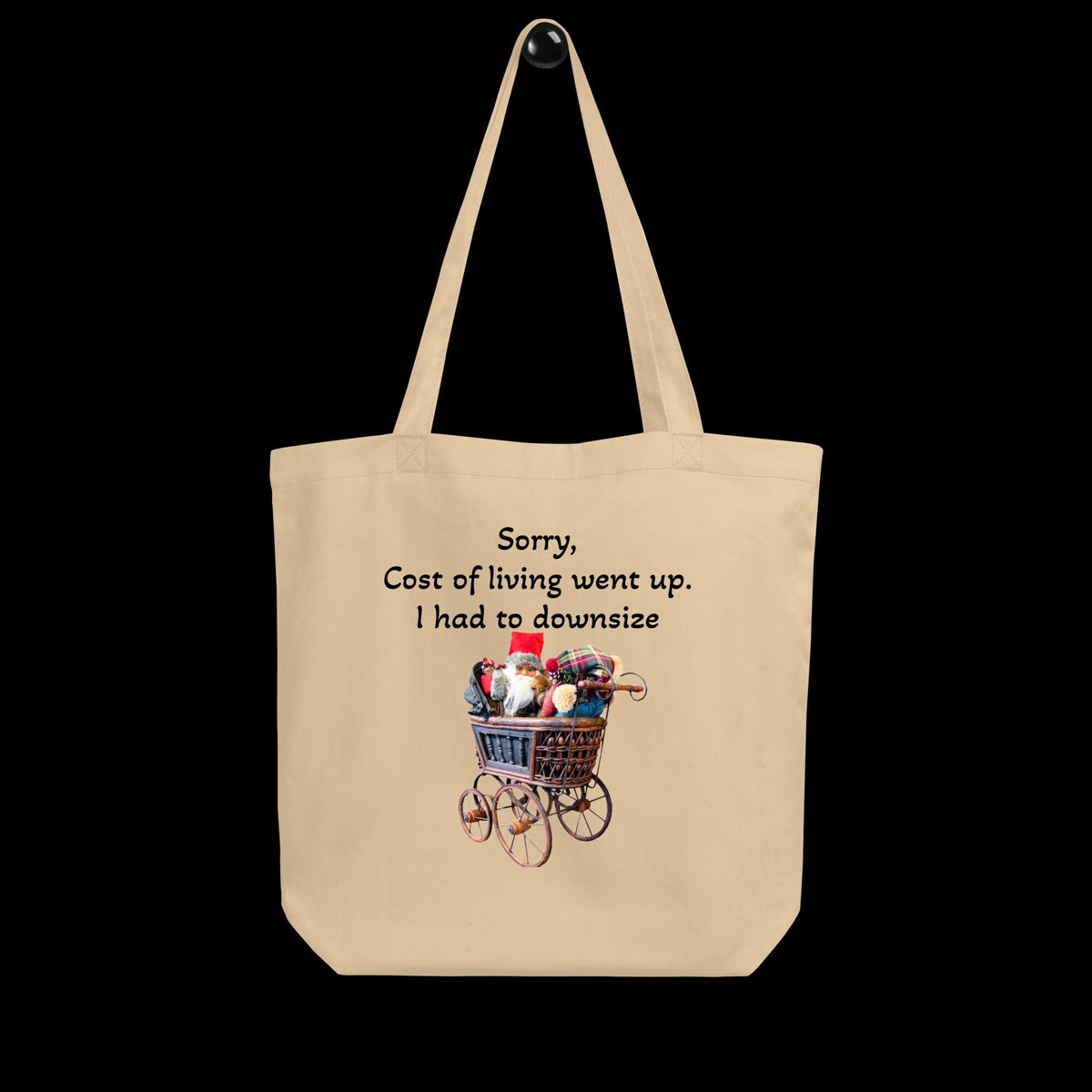 Santa Downsizing Organic Cotton Tote Bag | Funny Christmas Gift