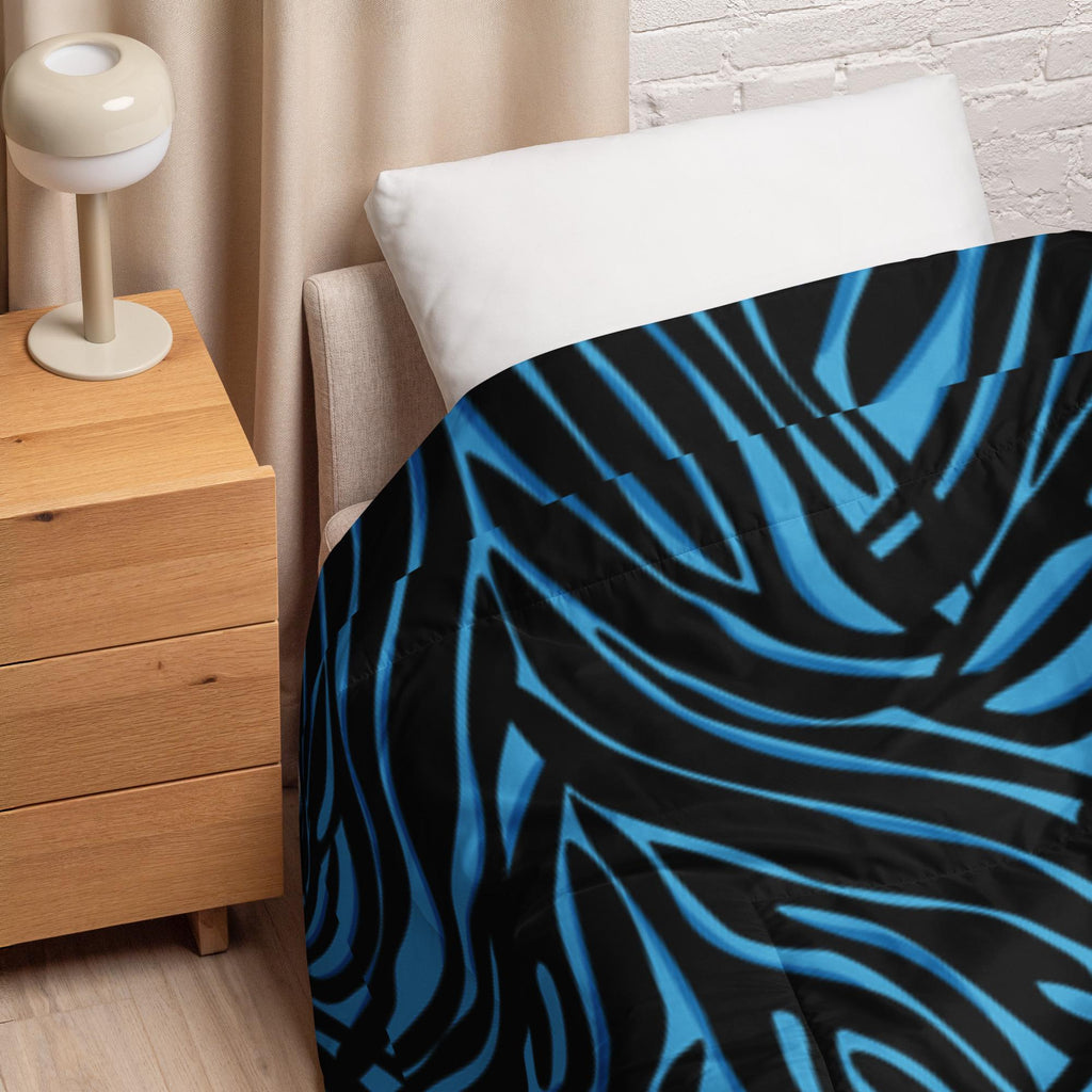 Blue Abstract Comforter – King & Queen Size | Modern Soft Bedding