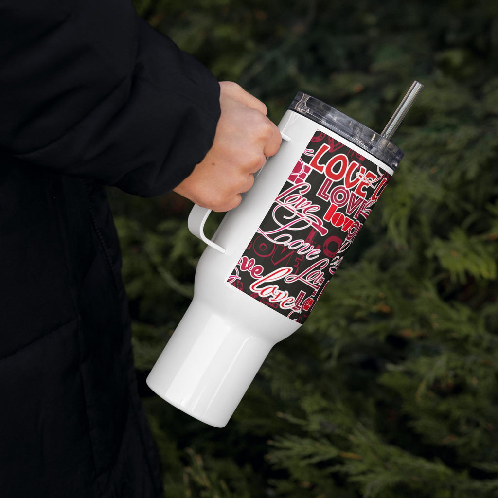 Love Words All-Over Print Travel Mug with Handle – 25 or 40 oz