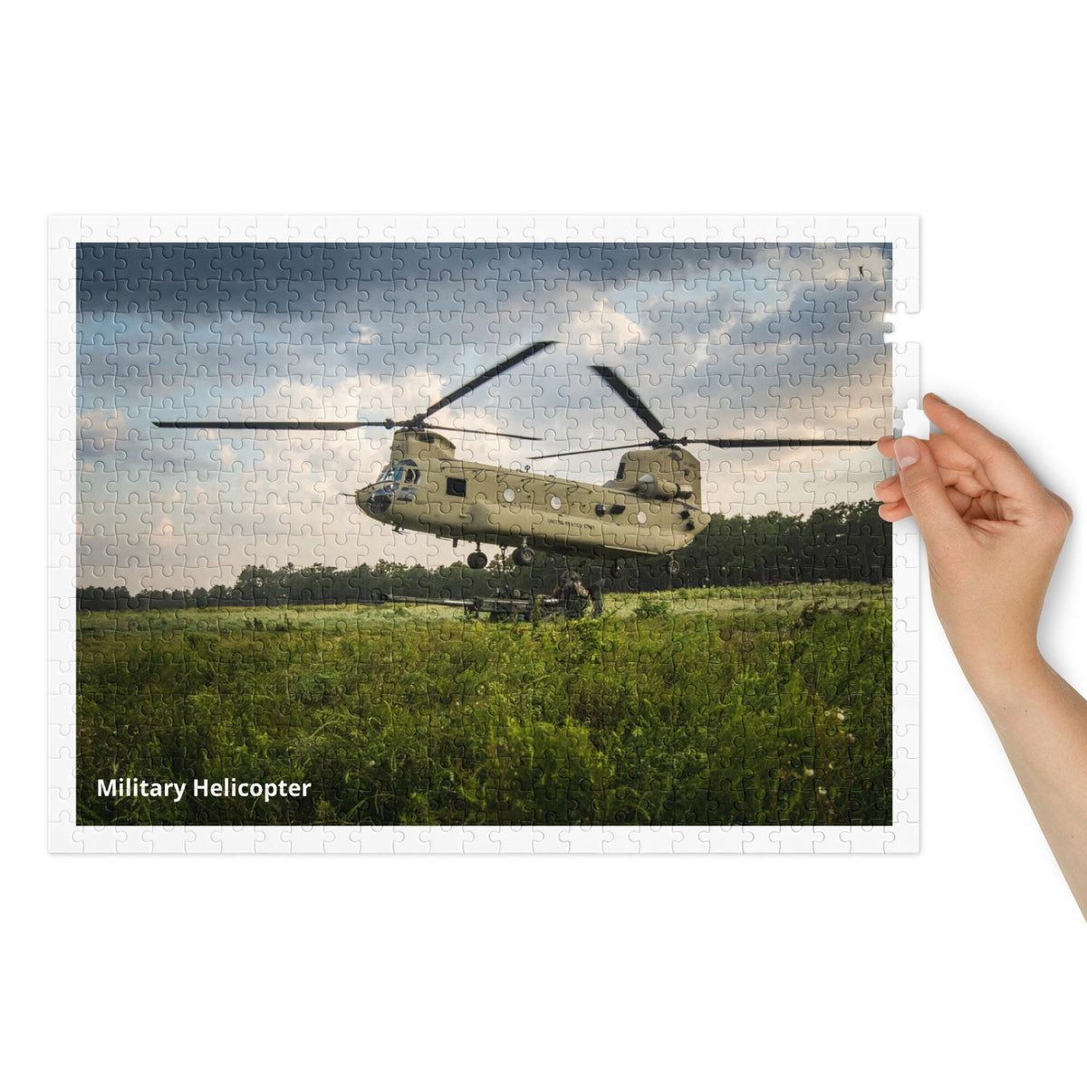 Military Helicopter Jigsaw Puzzle – 500 Pieces | Tin Box Military Gift