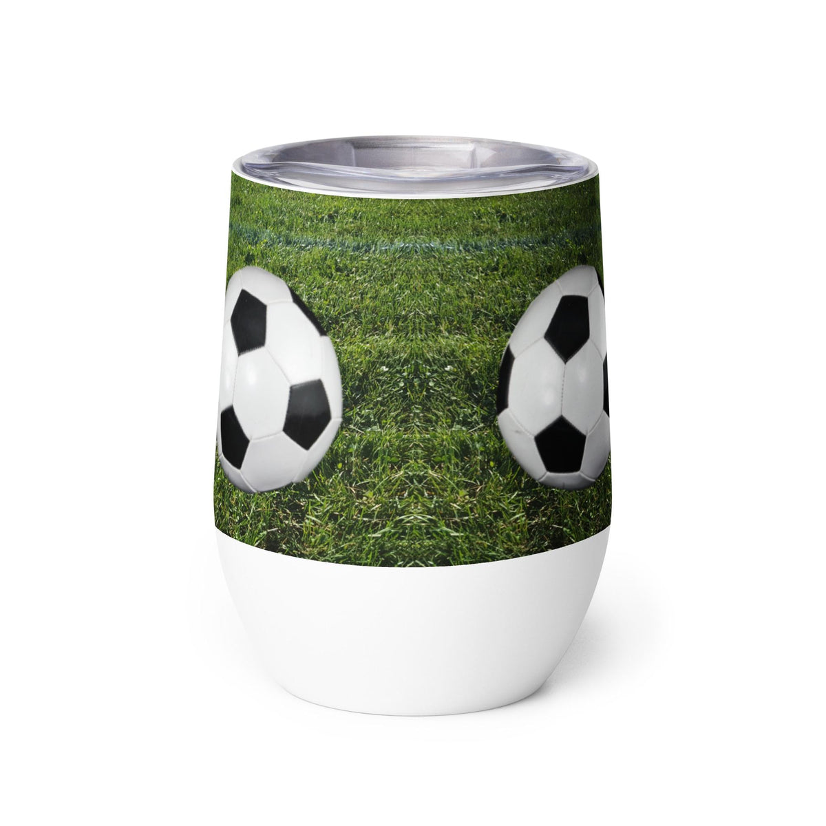 Soccer Balls Wine Tumbler – 12 oz | Soccer Lover Gift