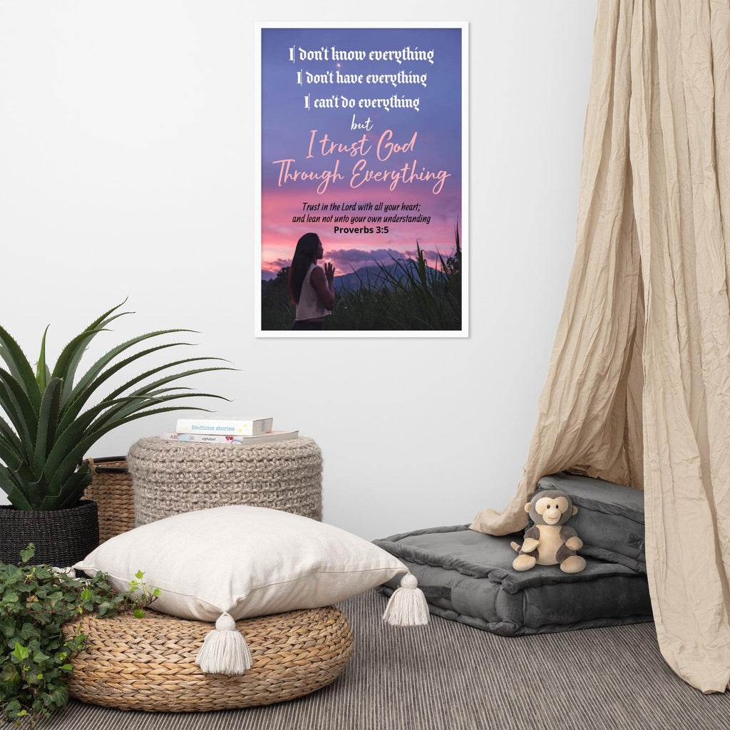 "Trust in the Lord" Proverbs 3:5 Framed Wall Art Poster | Christian Home Decor