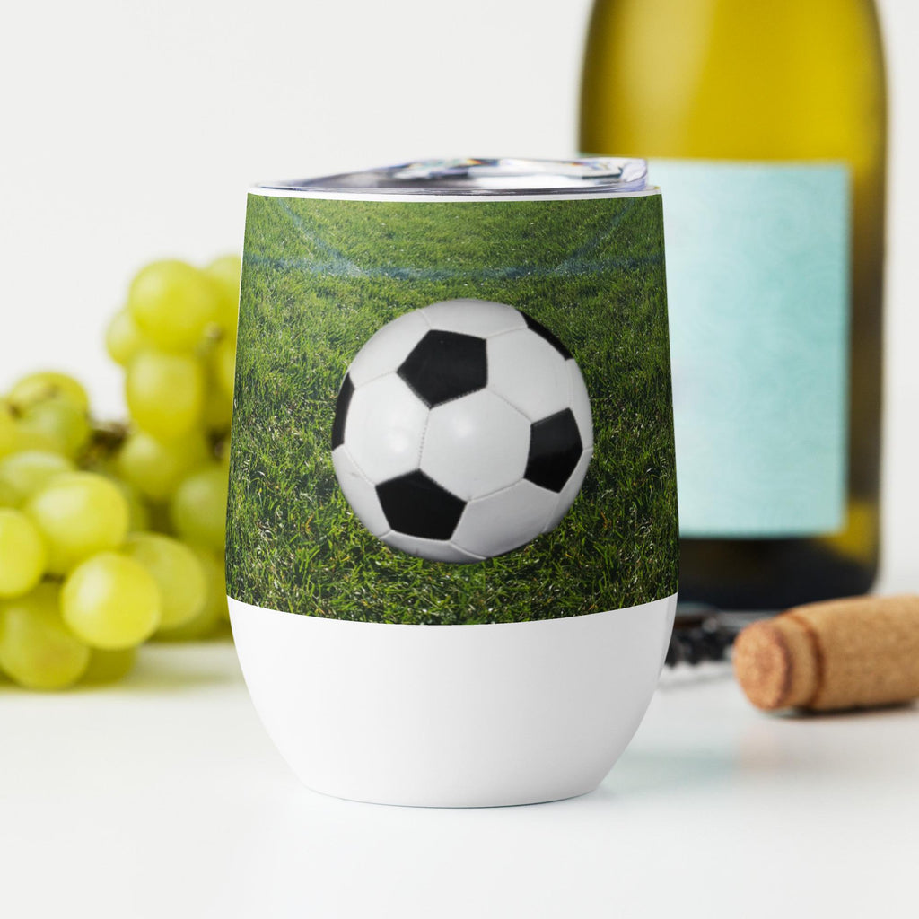 Soccer Balls Wine Tumbler – 12 oz | Soccer Lover Gift
